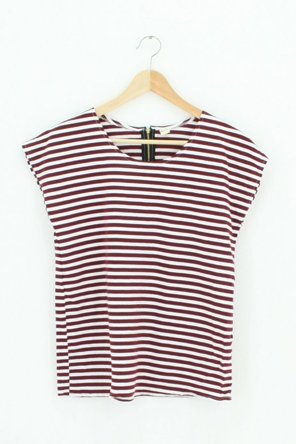 T-Shirt Mina Strawberry Stripes Forever dunkelrot