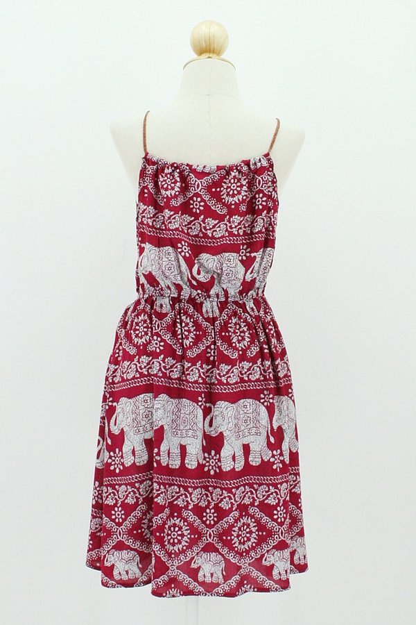 Lockeres Sommerkleid Dolly Rot mit Elefanten