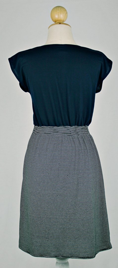 Baumwollkleid Donna Streifen schwarz/blau