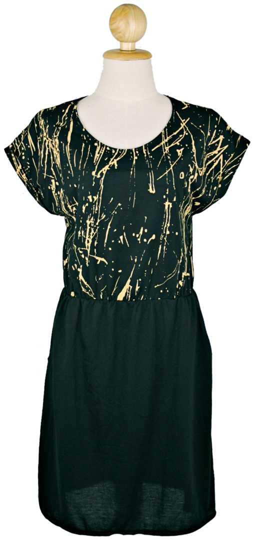 Baumwollkleid Isabella, schwarz gesprenkelt