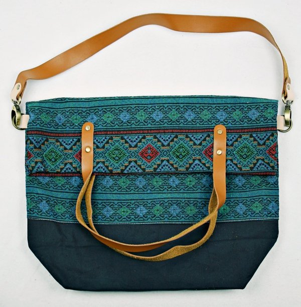 shopper bag Pine grün-blau